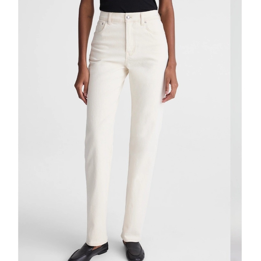 Madewell The Longline Straight Jean High Rise Cream Vintage Canvas Denim Size 31